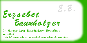 erzsebet baumholzer business card